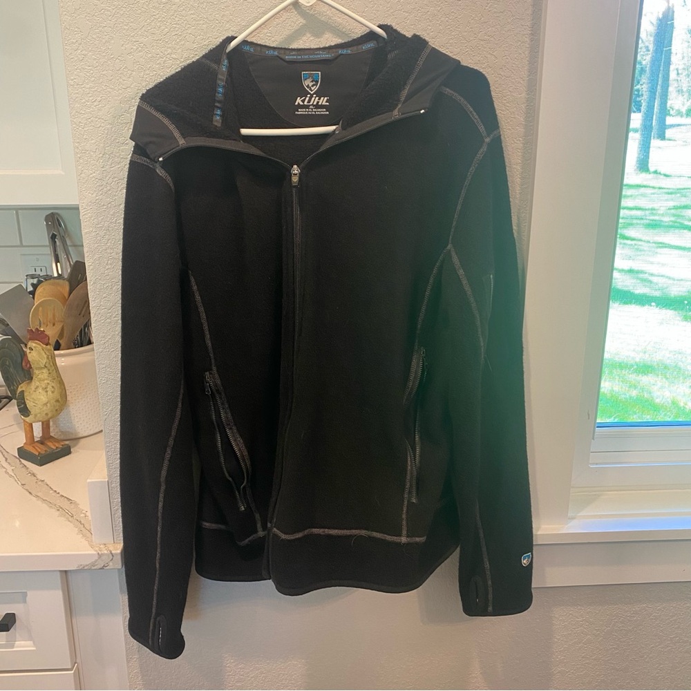 Kuhl Men Zip Up Black Hoodie XL Soft.